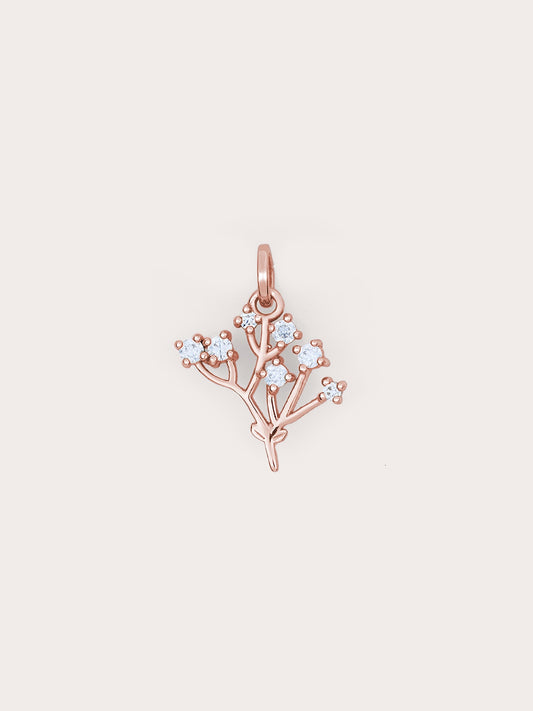 Moissanite Baby Breath Charm in 18k Rose Gold Vermeil from Mondays Made