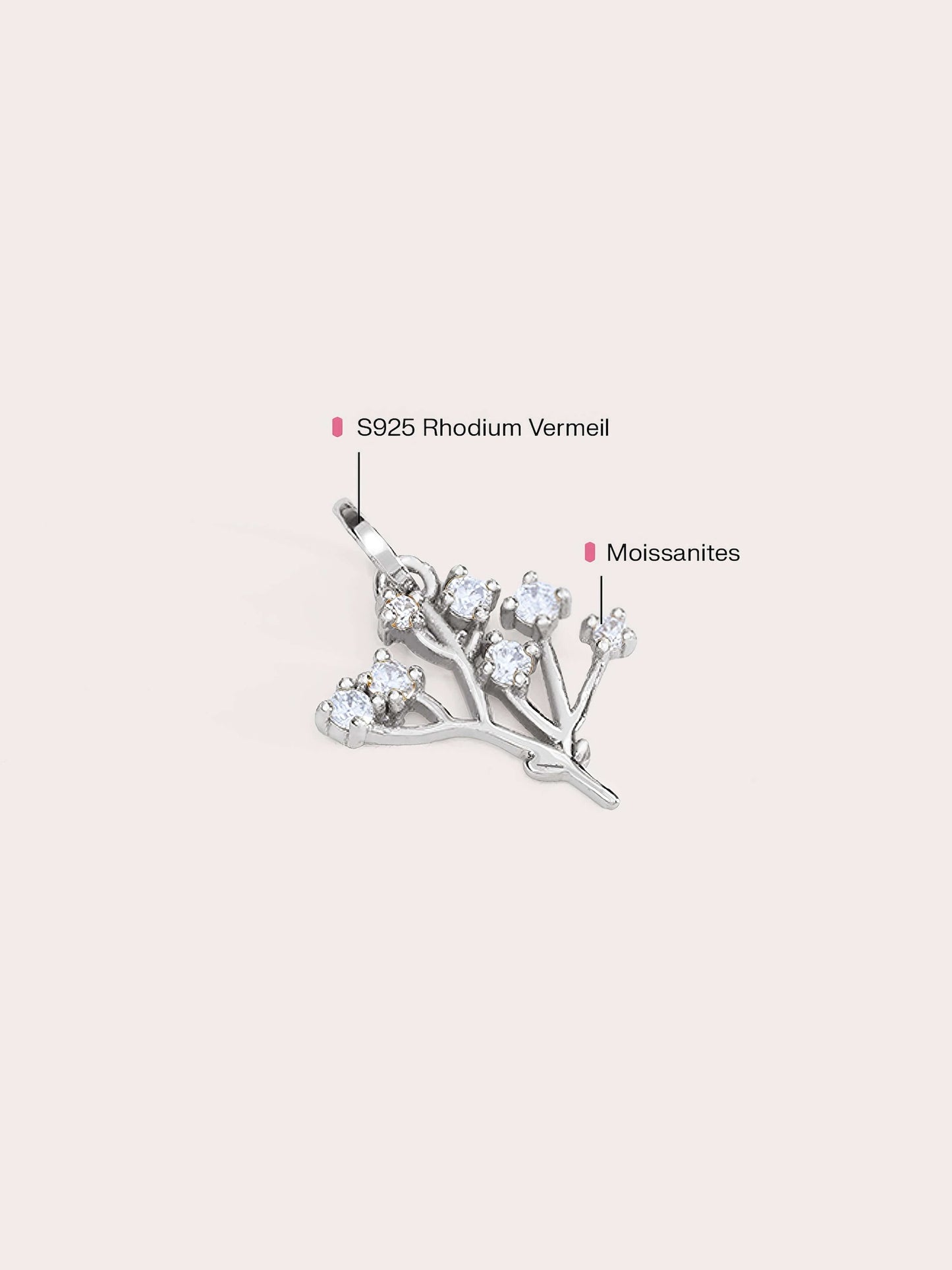 Moissanite Baby Breath Charm in from Mondays Made