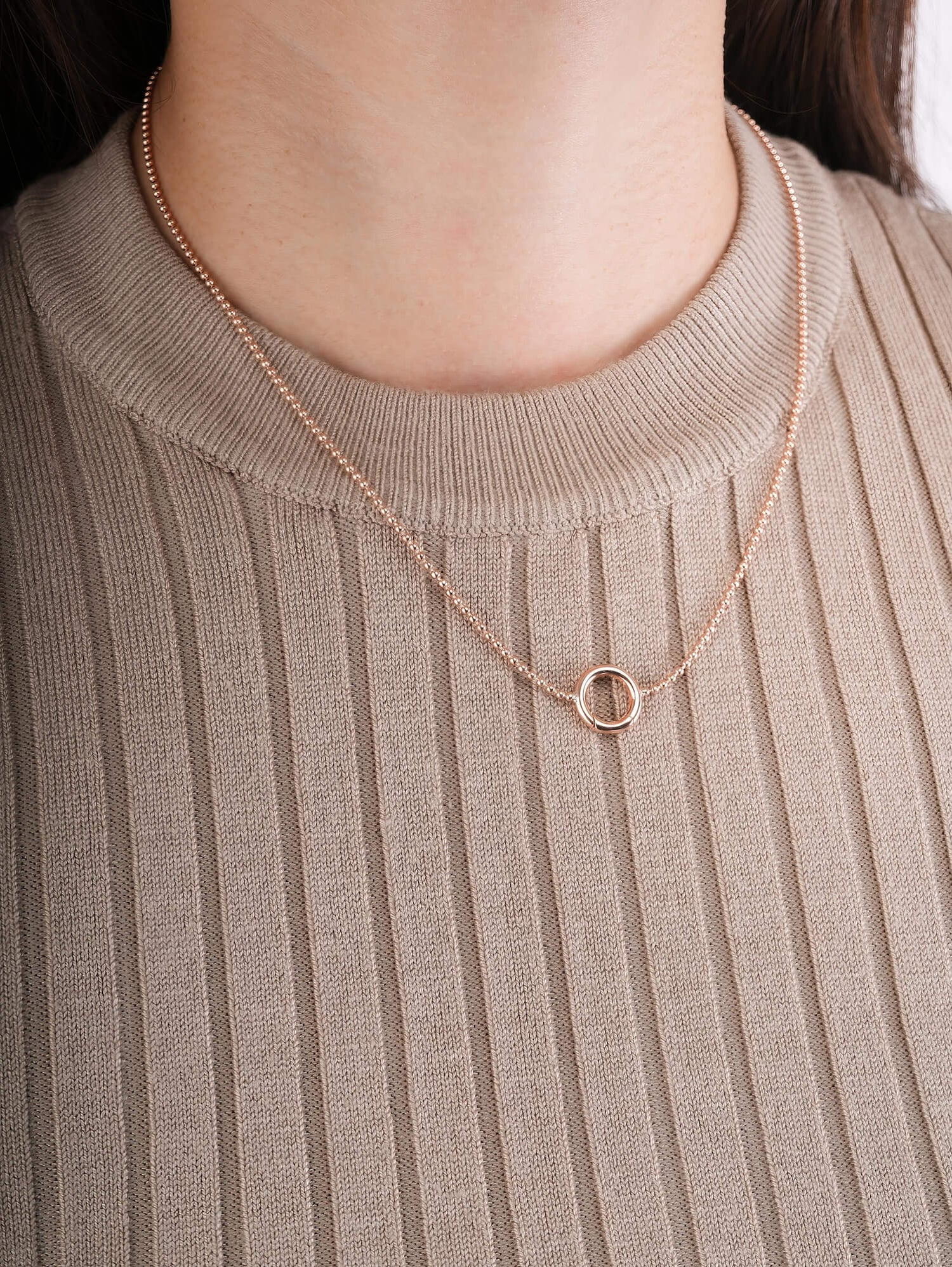 Beaded Charm Necklace in 18k Rose Gold Vermeil from Mondays Made