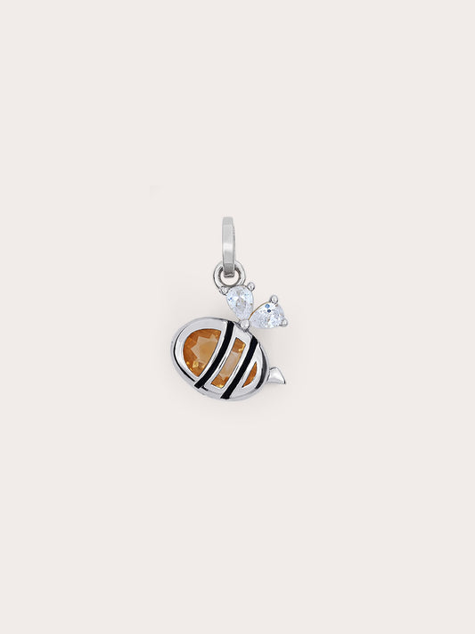 Citrine Bee Charm in S925 Rhodium Vermeil from Mondays Made