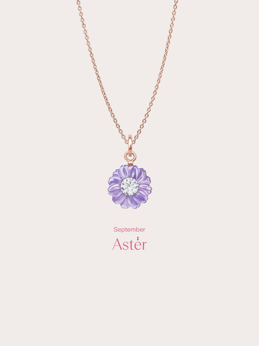 Carved Aster Necklace in 18k Rose Gold Vermeil from Mondays Made