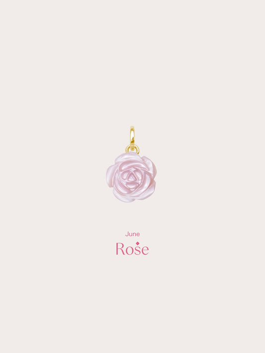 Carved Pink Rose Charm in 18k Gold Vermeil from Mondays Made
