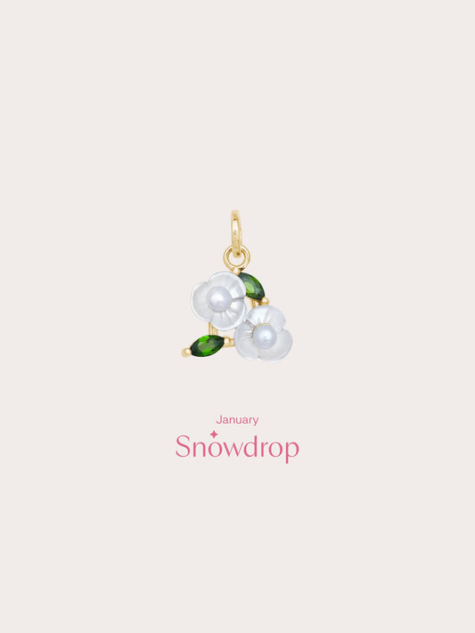 Carved Snowdrop Cluster Charm in 18k Gold Vermeil from Mondays Made