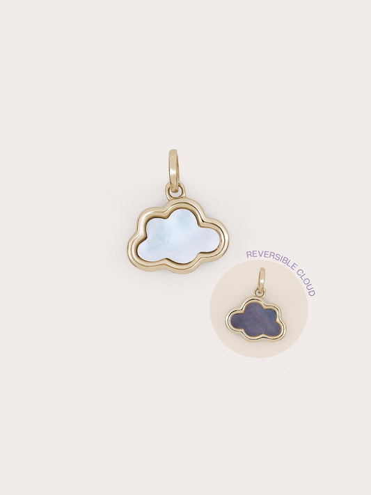 Mother of Pearl Cloud Reversible Charm in 18k Gold Vermeil from Mondays Made