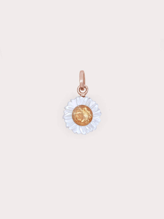 Carved Daisy Charm in 18k Rose Gold Vermeil from Mondays Made