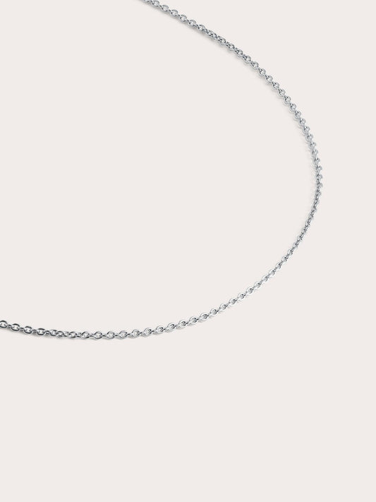 Fine Chain Adjustable Necklace in S925 Rhodium Vermeil from Mondays Made