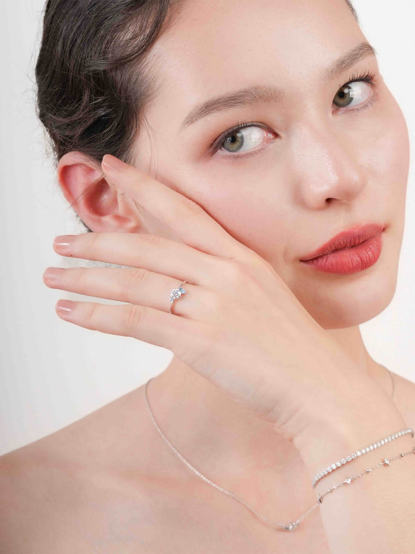 Glacier Moissanite Cluster Ring