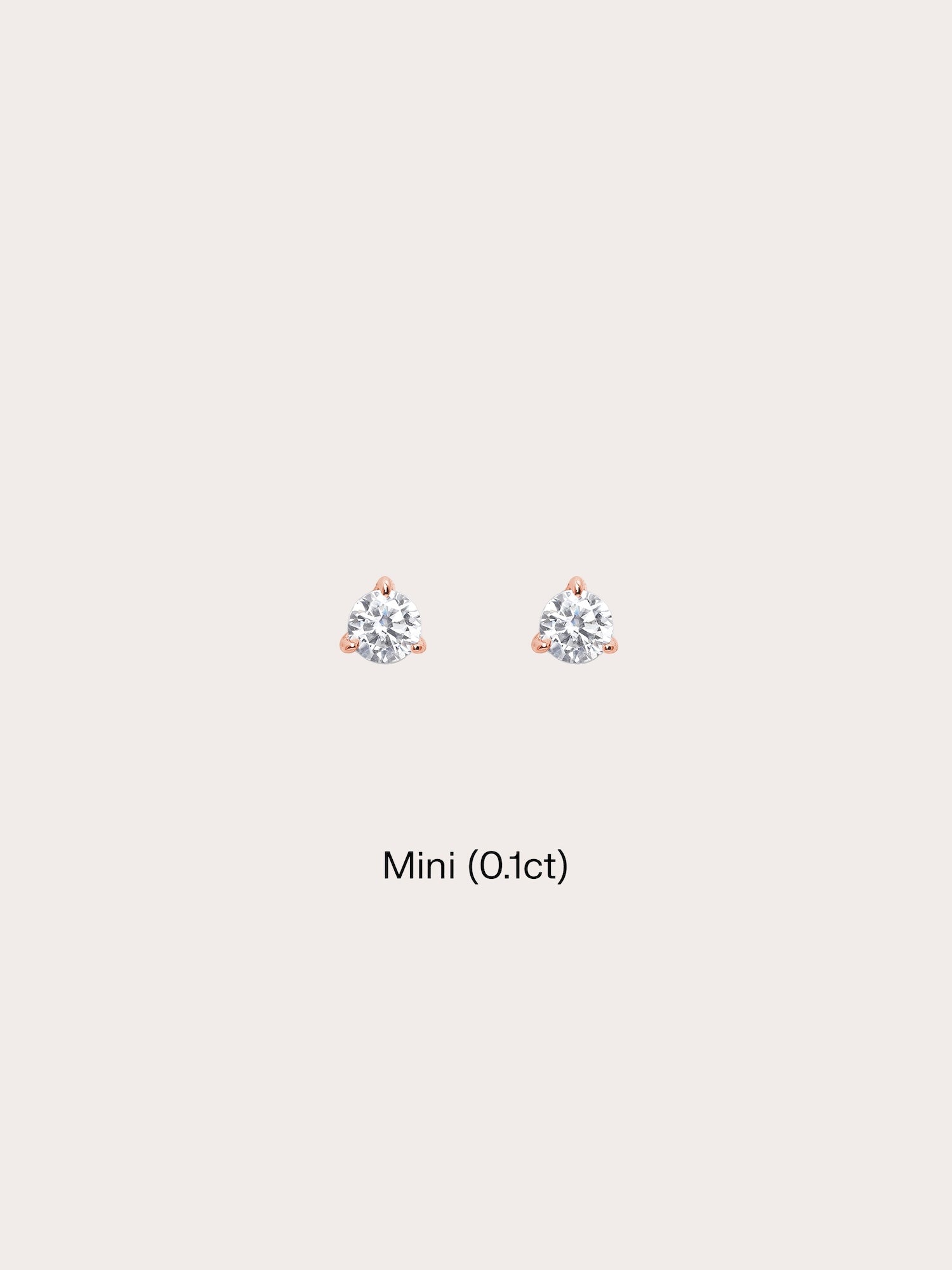 Martini Moissanite Stud Earrings (0.1ct) in 18k Rose Gold Vermeil from Mondays Made