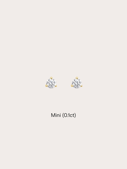 Martini Moissanite Stud Earrings (0.1ct) in 18k Gold Vermeil from Mondays Made
