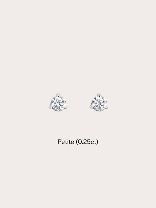 Martini Moissanite Stud Earrings (0.25ct) in S925 Rhodium Vermeil from Mondays Made