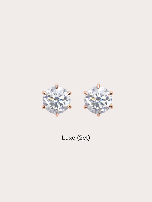 Martini Moissanite Stud Earrings (2ct) in 18k Rose Gold Vermeil from Mondays Made