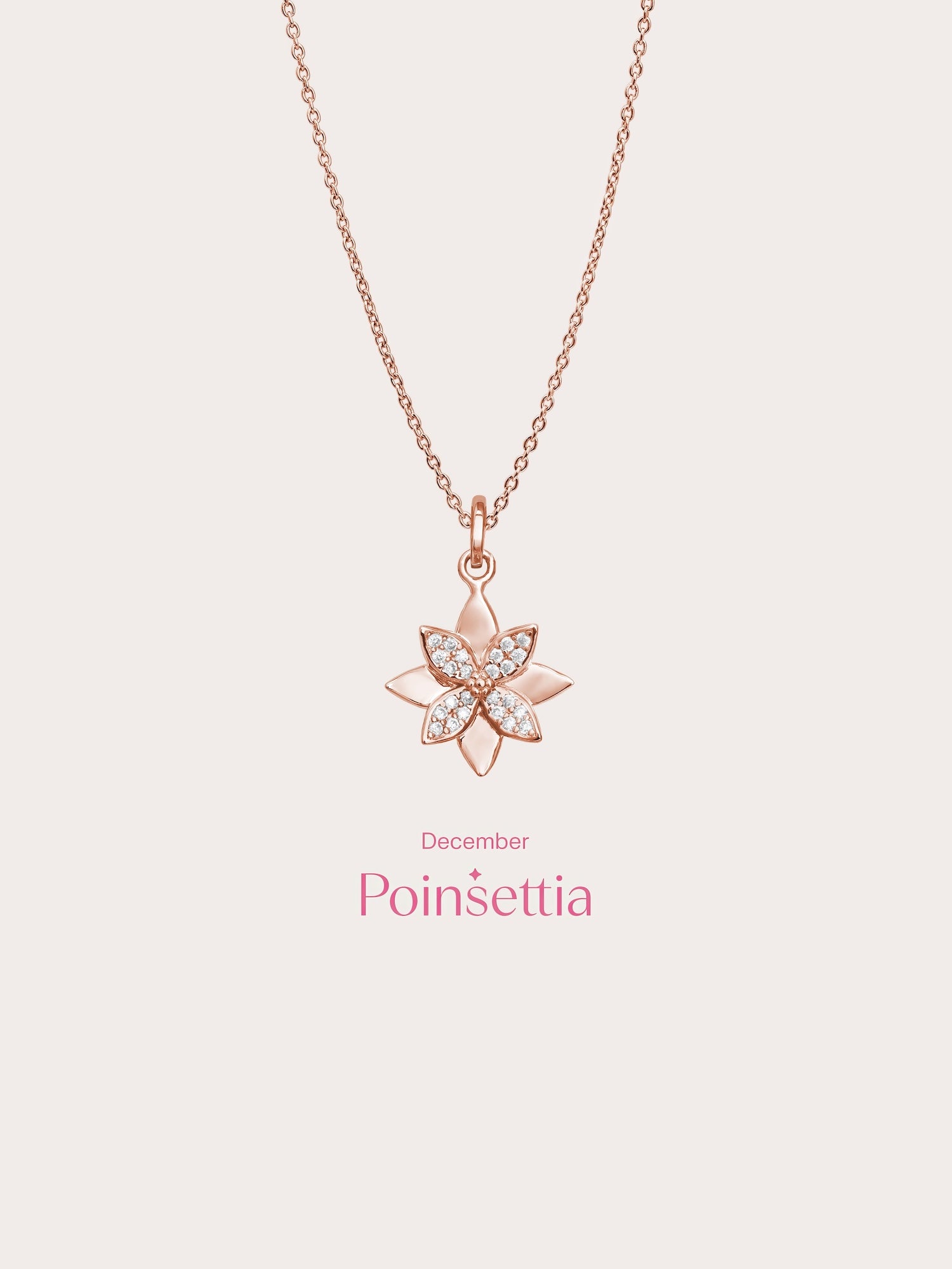 Poinsettia Necklace in 18k Rose Gold Vermeil from Mondays Made