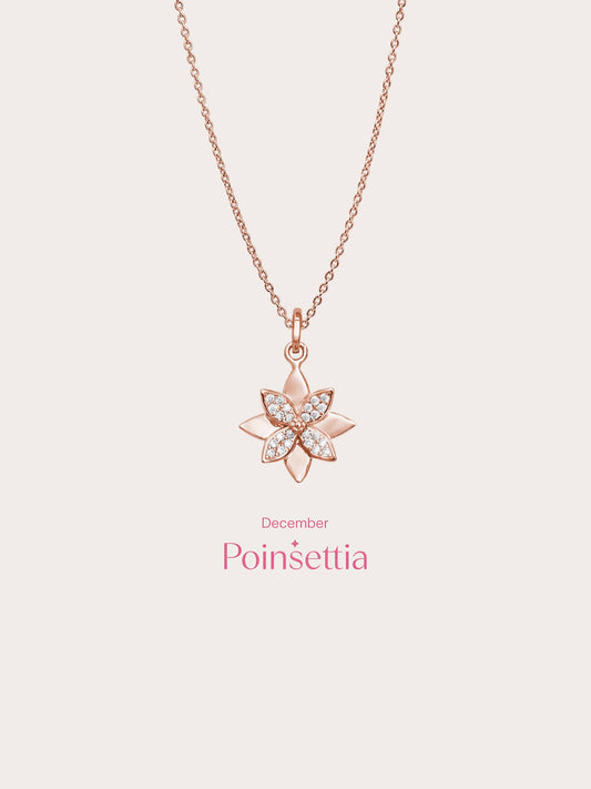 Poinsettia Necklace in 18k Rose Gold Vermeil from Mondays Made