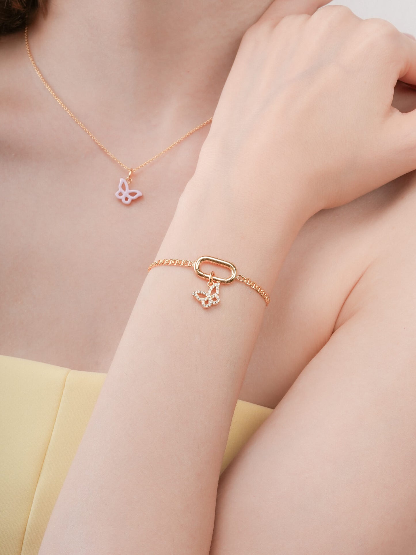 Purple Butterfly Charm - Reversible Enamel Moissanite in 18k Gold Vermeil from Mondays Made