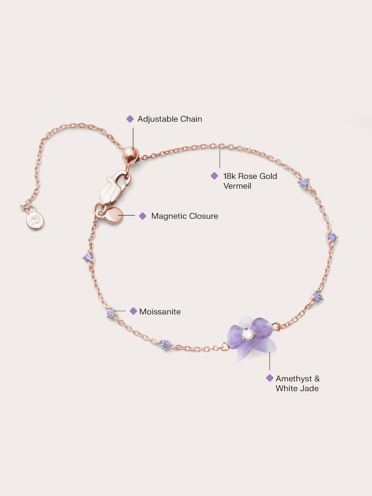Purple Orchid Bracelet in from Mondays Made