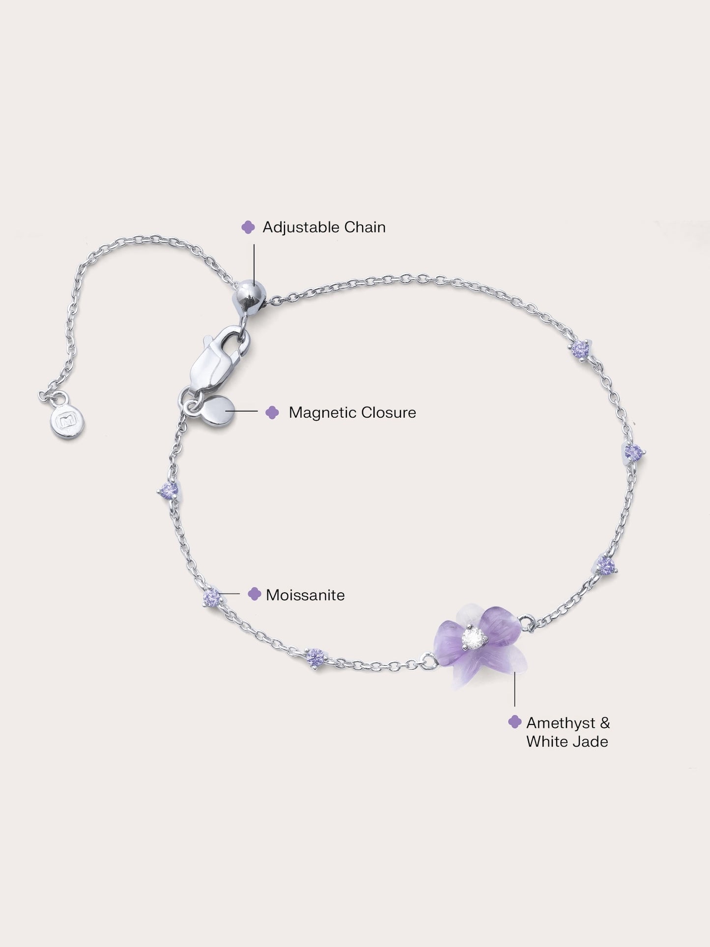 Purple Orchid Bracelet in from Mondays Made