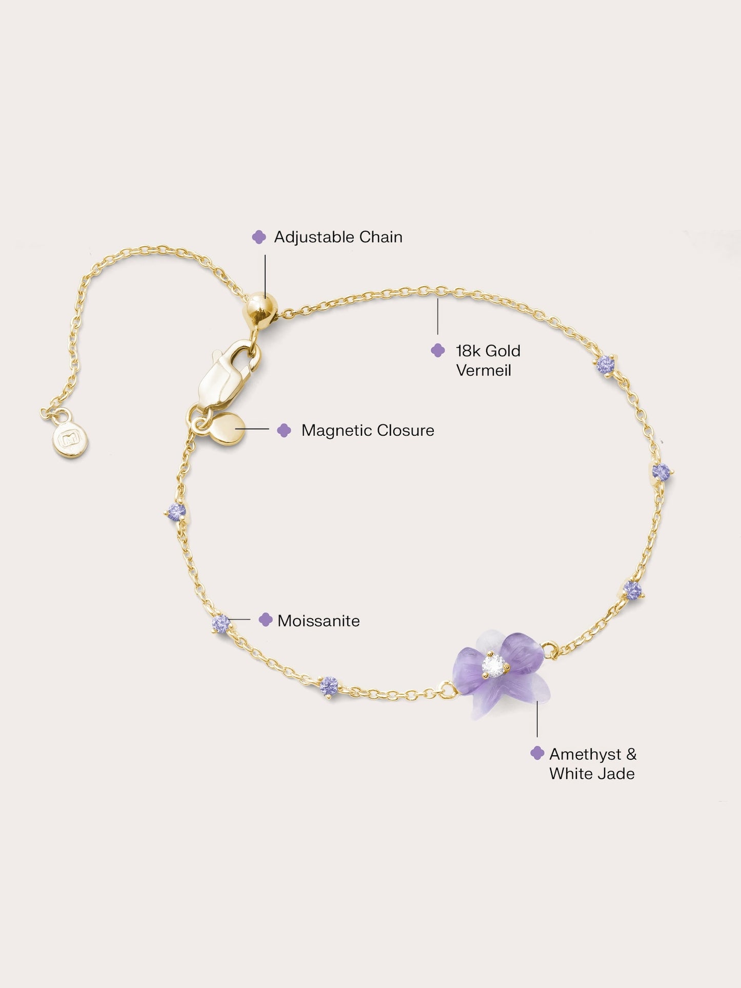 Purple Orchid Bracelet in from Mondays Made