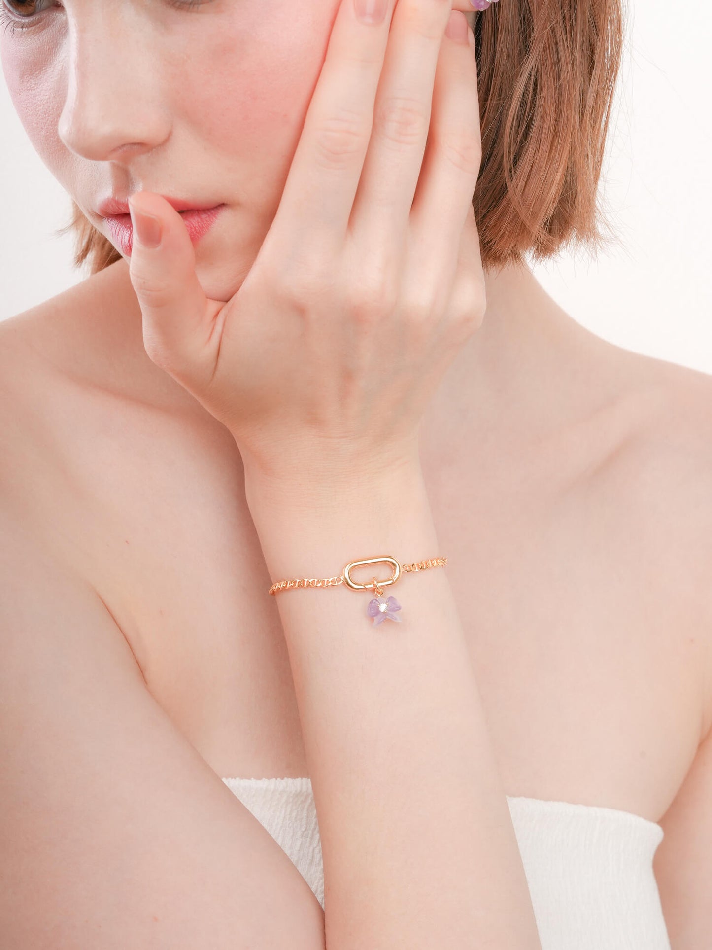 Purple Orchid Charm in 18k Gold Vermeil from Mondays Made