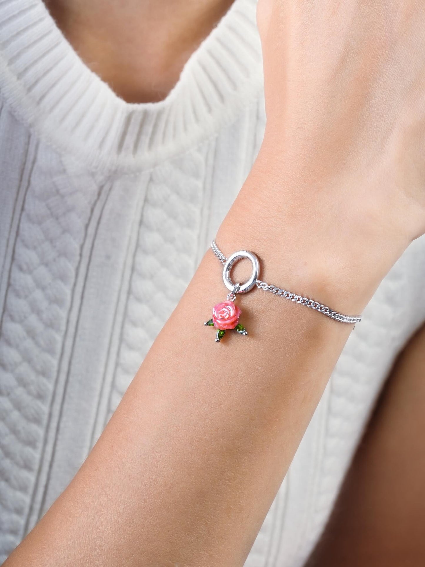 Carved Rose Charm in from Mondays Made