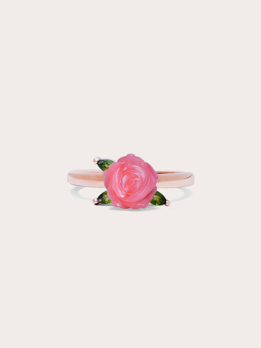 Carved Rose Ring in 18k Rose Gold Vermeil from Mondays Made
