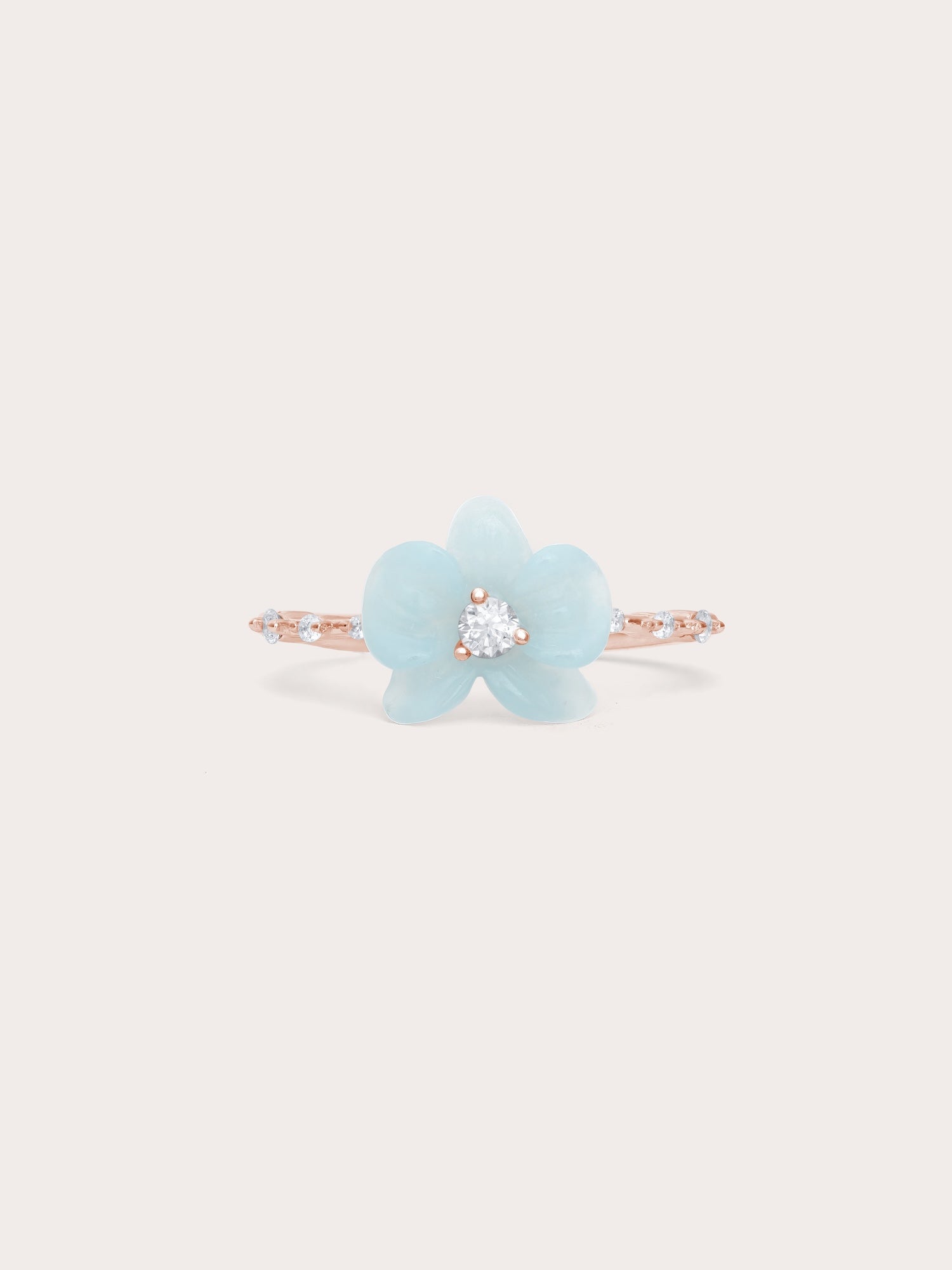 Sky Blue Orchid Ring Handcarved From Natural Gemstones Mondays