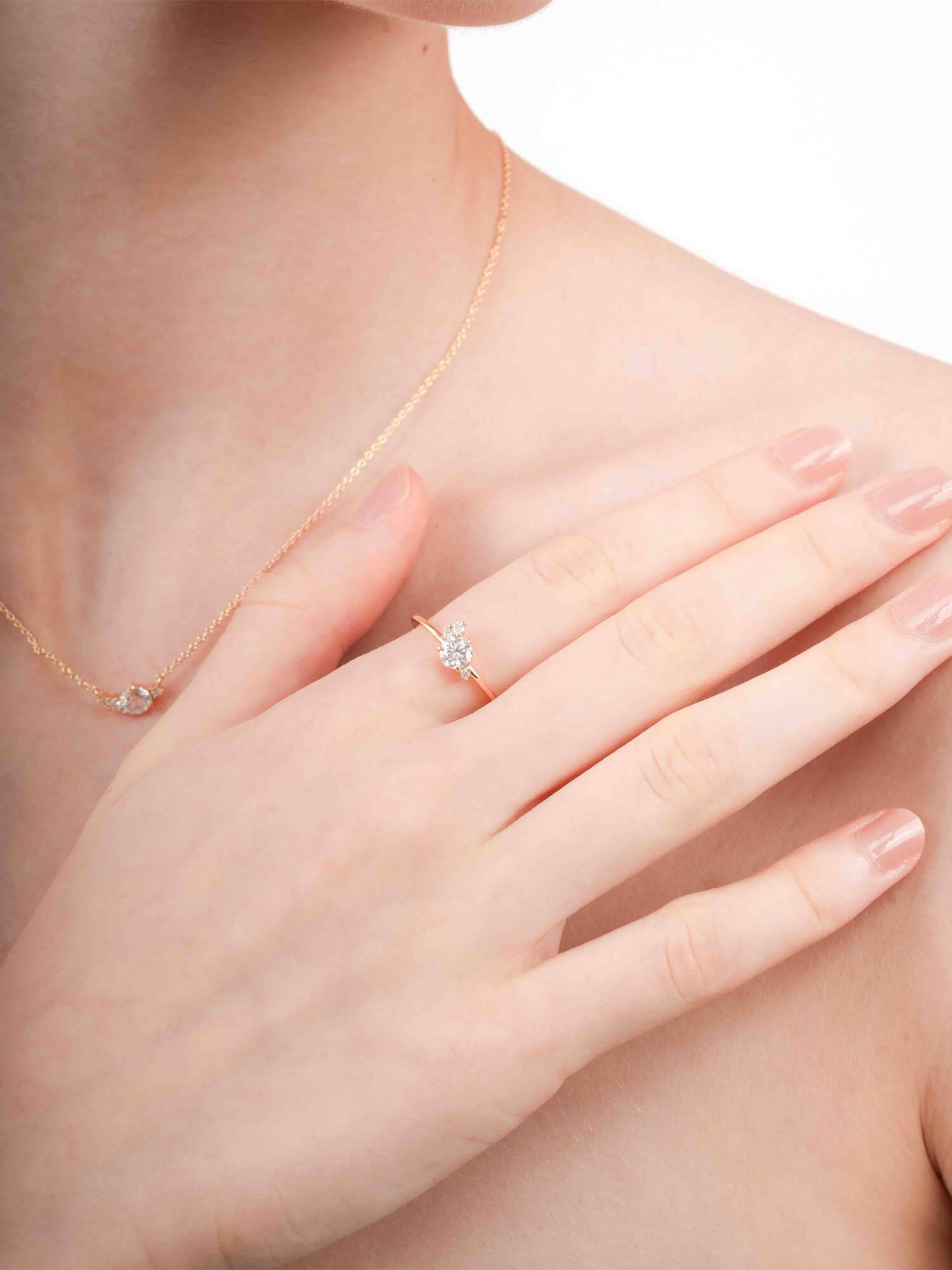 White Moissanite Cluster Ring