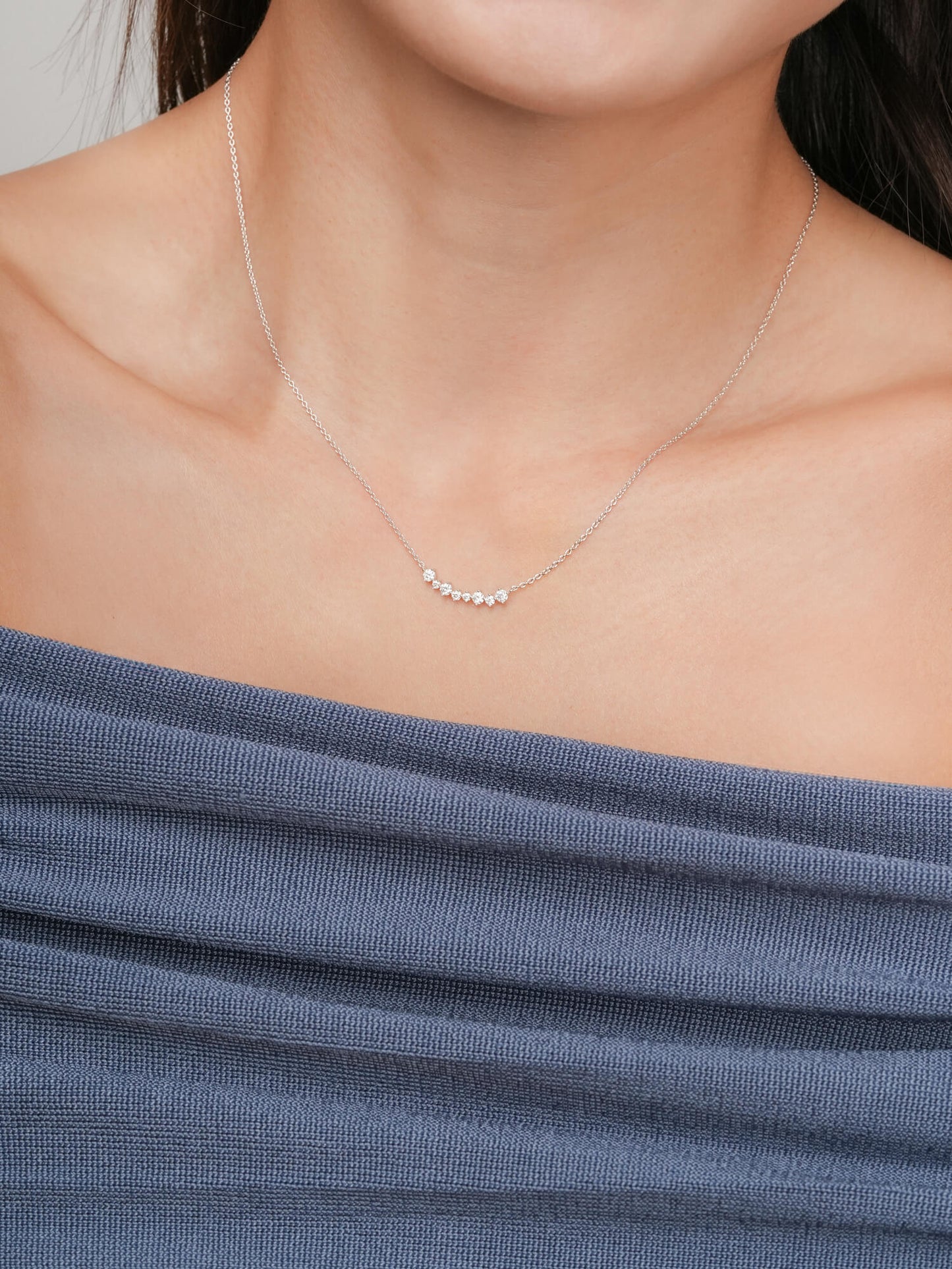 Wishing Arc Moissanite Necklace S925 Silver Rhodium (12) – Mondays Made Flower & Birthstone Jewelry Singapore