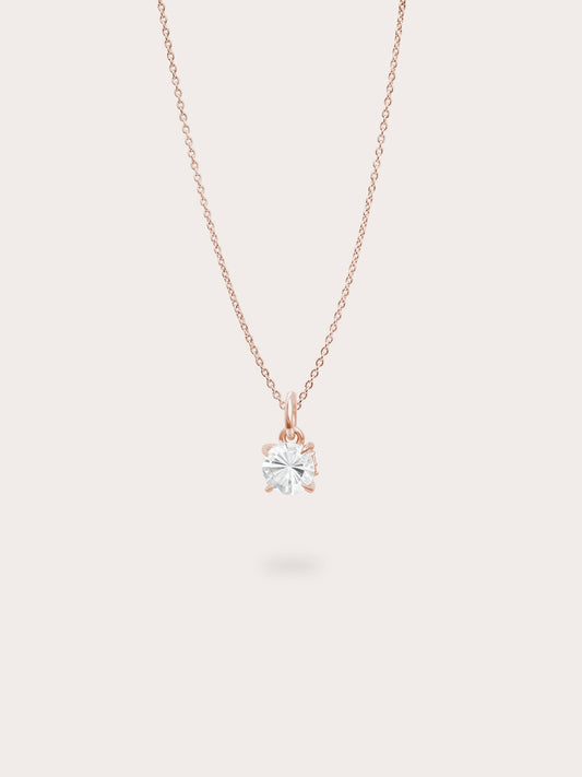 April Birthstone Necklace - White Topaz in 18k Rose Gold Vermeil from Mondays Made
