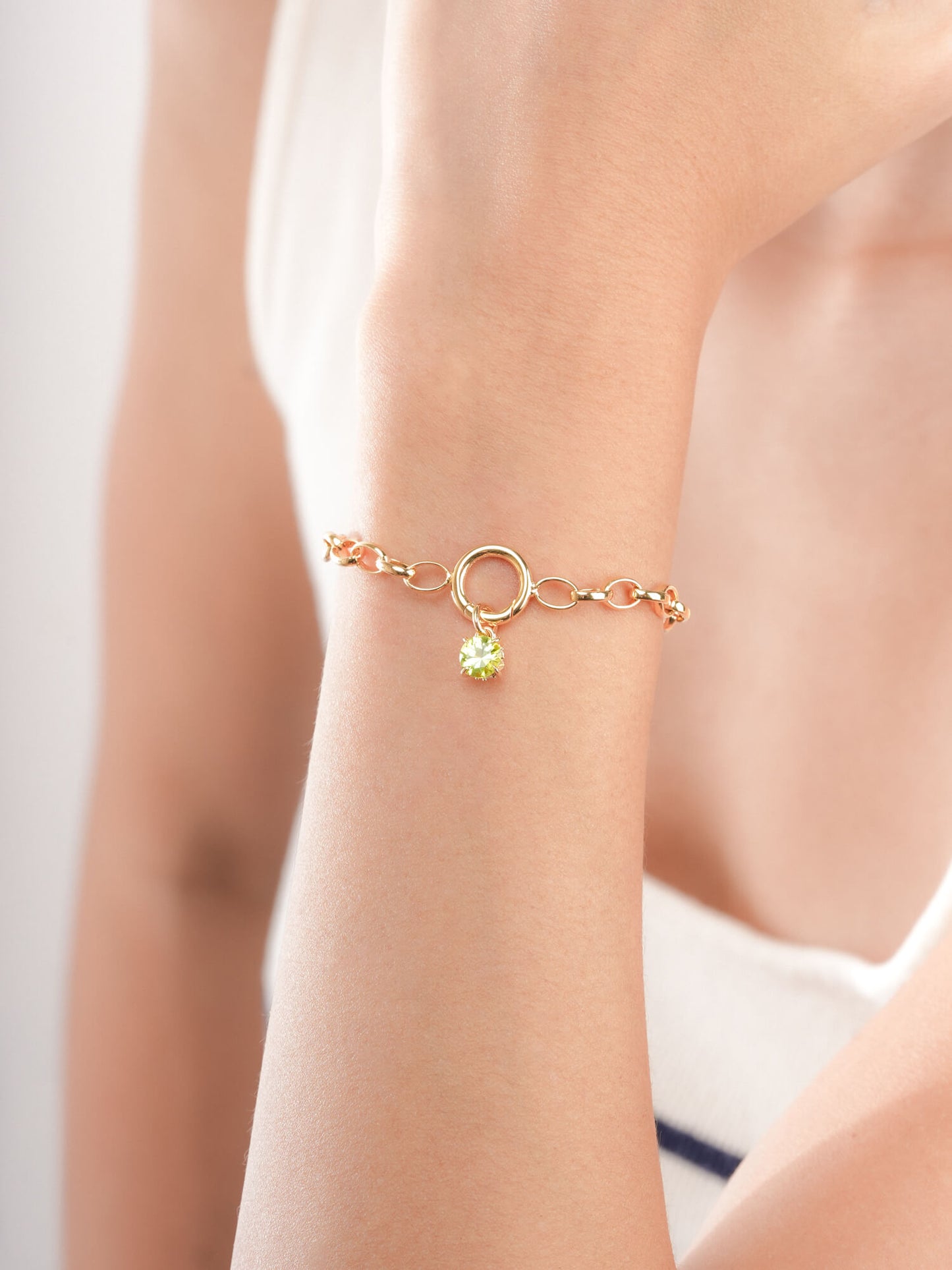 August Birthstone Charm - Peridot in 18k Gold Vermeil from Mondays Made
