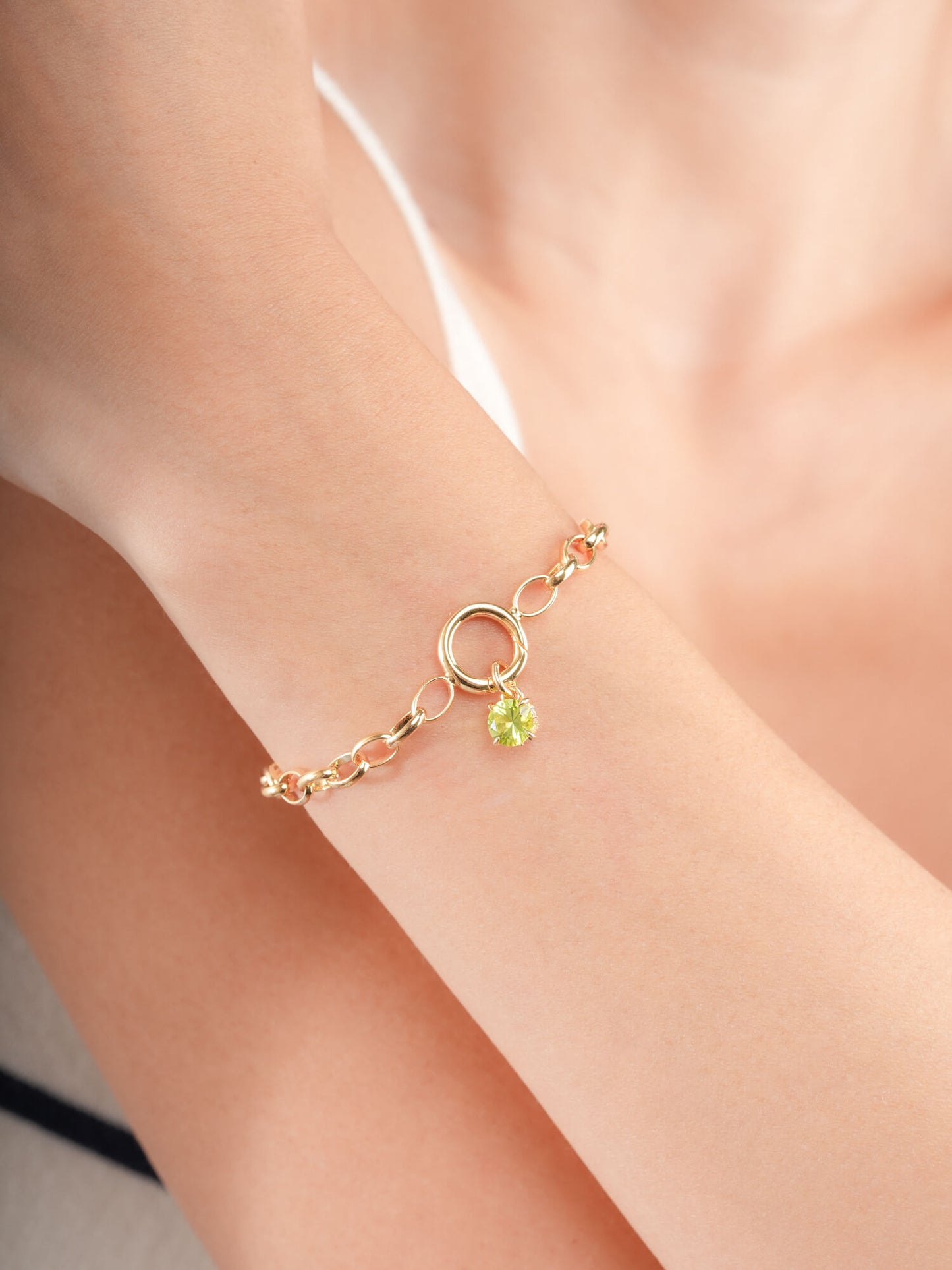 August Birthstone Charm - Peridot in 18k Gold Vermeil from Mondays Made