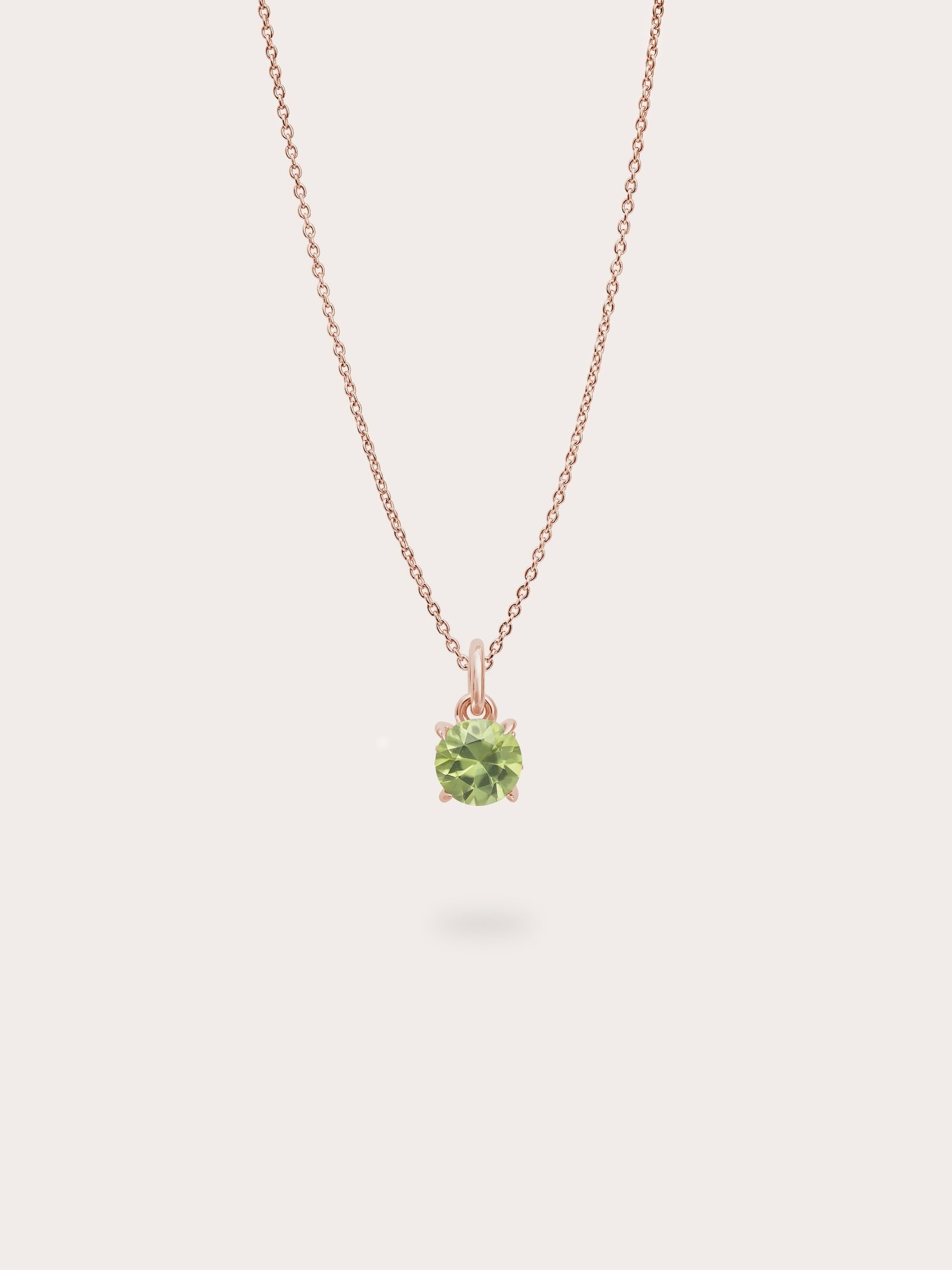 August Birthstone Necklace - Peridot in 18k Rose Gold Vermeil from Mondays Made