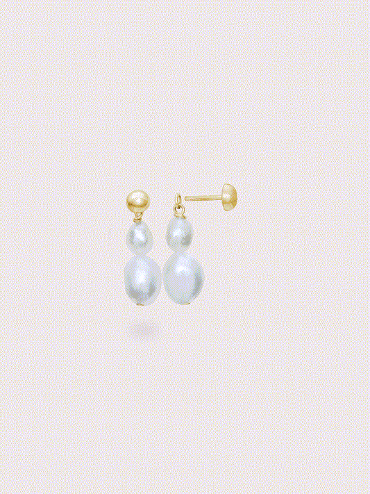 Baroque Pearl Two-Way Drop Earrings in 18k Gold Vermeil from Mondays Made