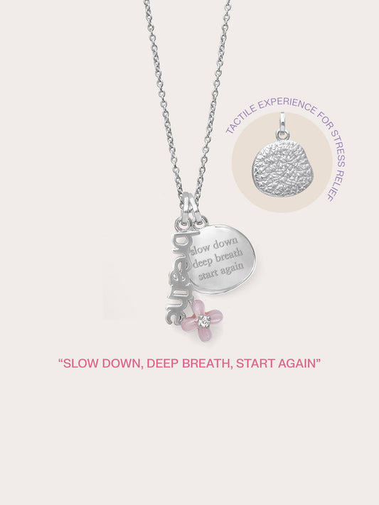 Breathe Necklace Set in S925 Rhodium Vermeil from Mondays Made