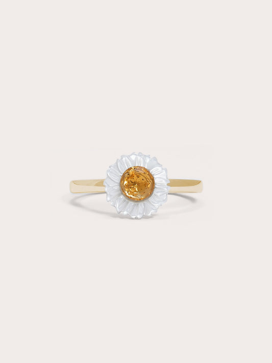 Carved Daisy Ring in 18k Gold Vermeil from Mondays Made
