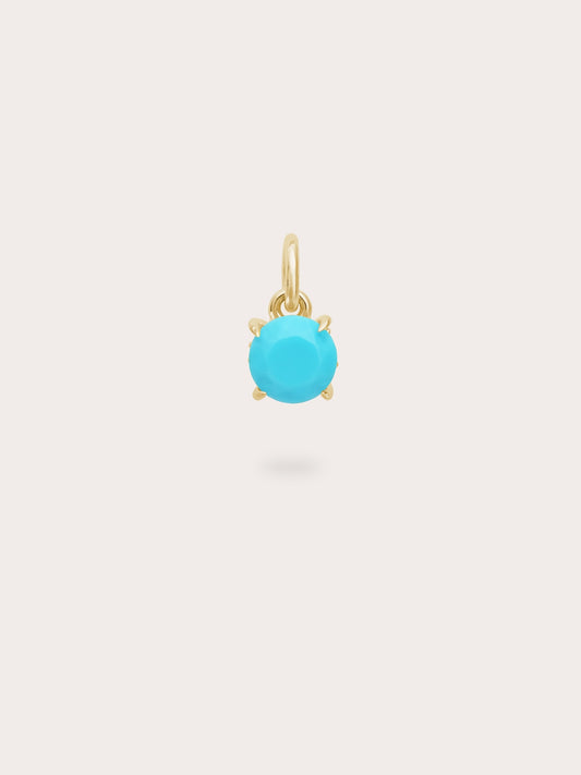 December Birthstone Charm - Turquoise in 18k Gold Vermeil from Mondays Made