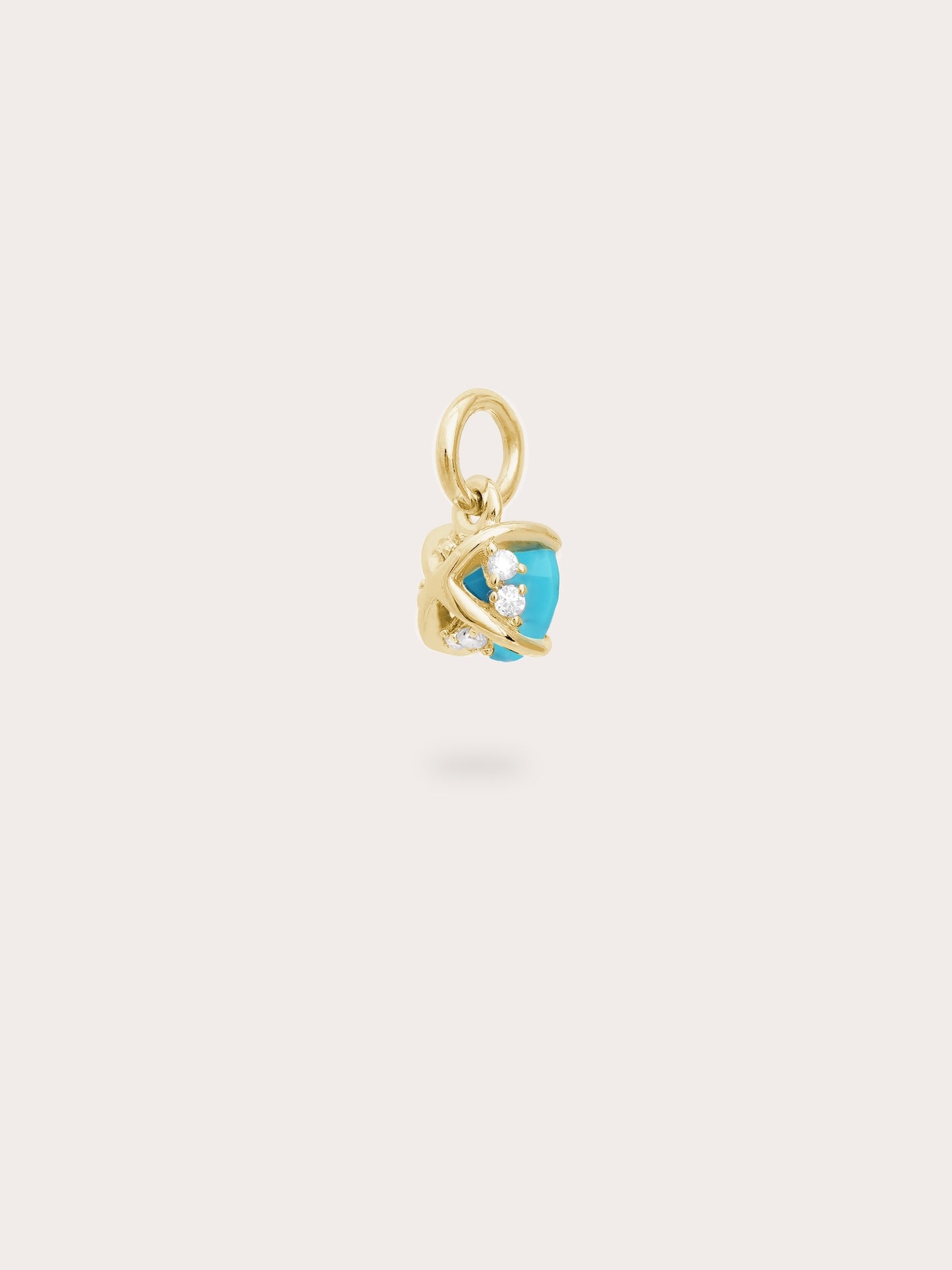December Birthstone Charm - Turquoise in 18k Gold Vermeil from Mondays Made