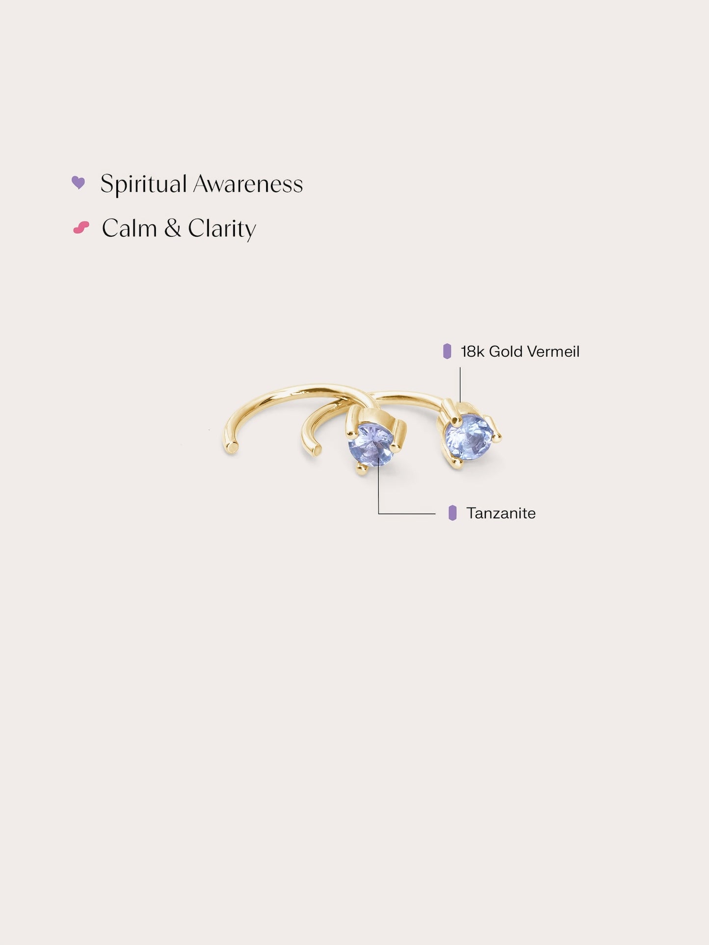 December Birthstone Mini Hoop Earrings - Tanzanite in from Mondays Made