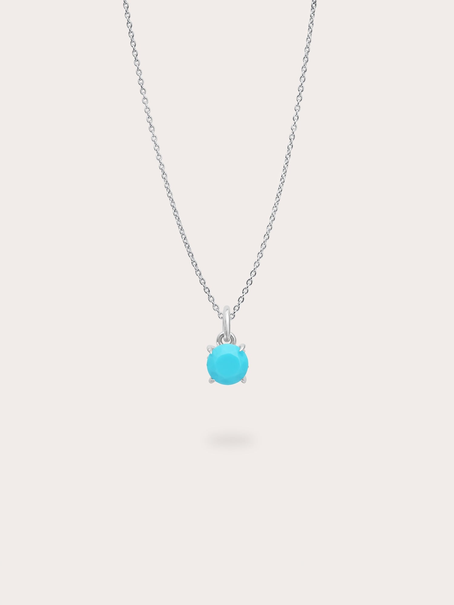 December Birthstone Necklace - Turquoise in S925 Rhodium Vermeil from Mondays Made