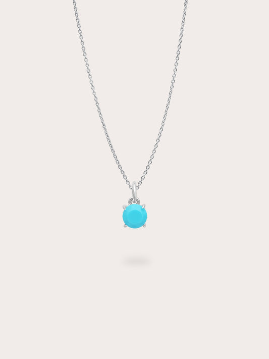 December Birthstone Necklace - Turquoise in S925 Rhodium Vermeil from Mondays Made