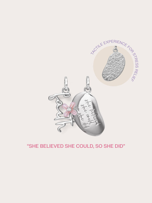 Faith Charm Set in S925 Rhodium Vermeil from Mondays Made