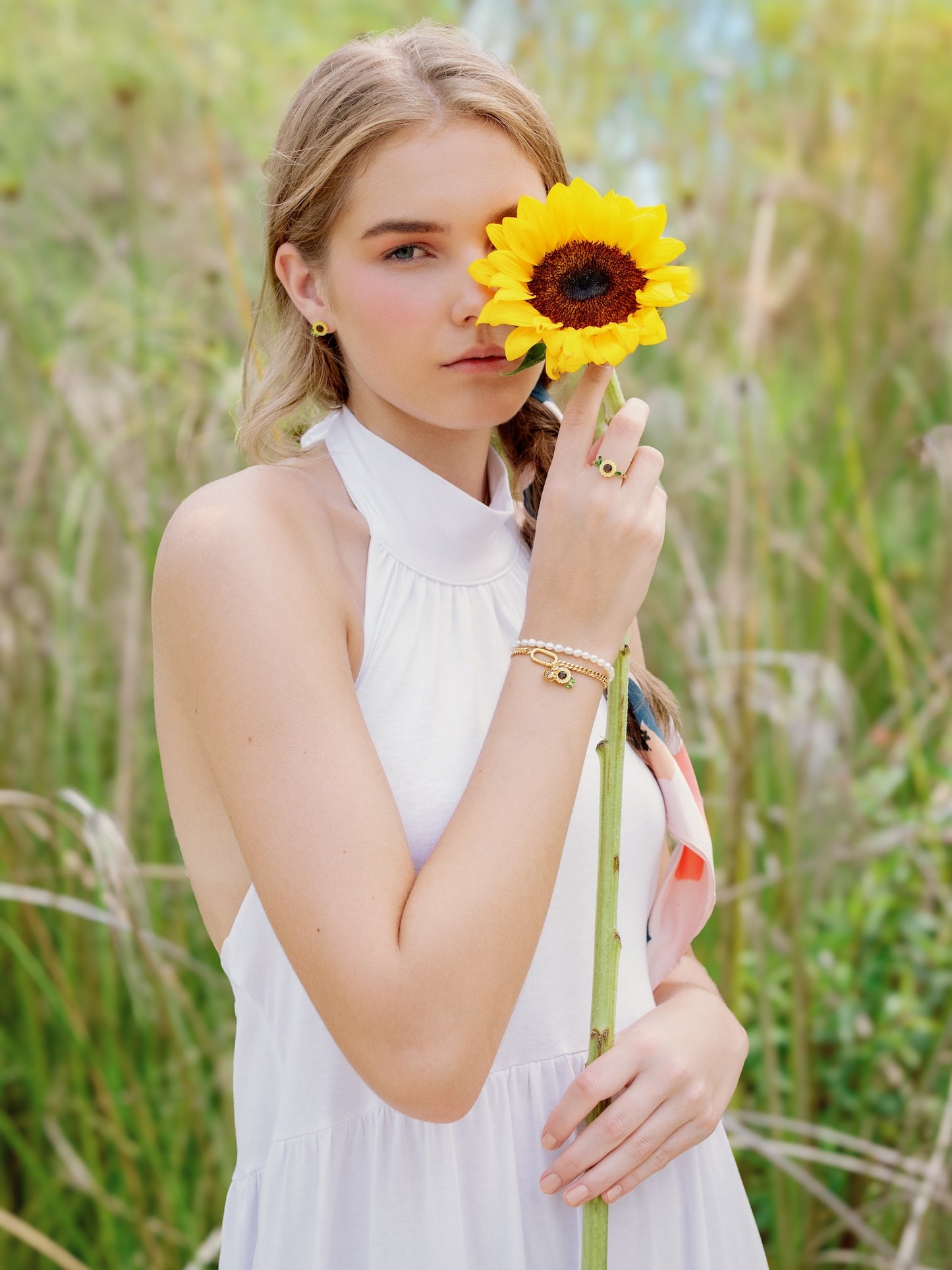 Carved Sunflower Ring in 18k Rose Gold Vermeil from Mondays Made