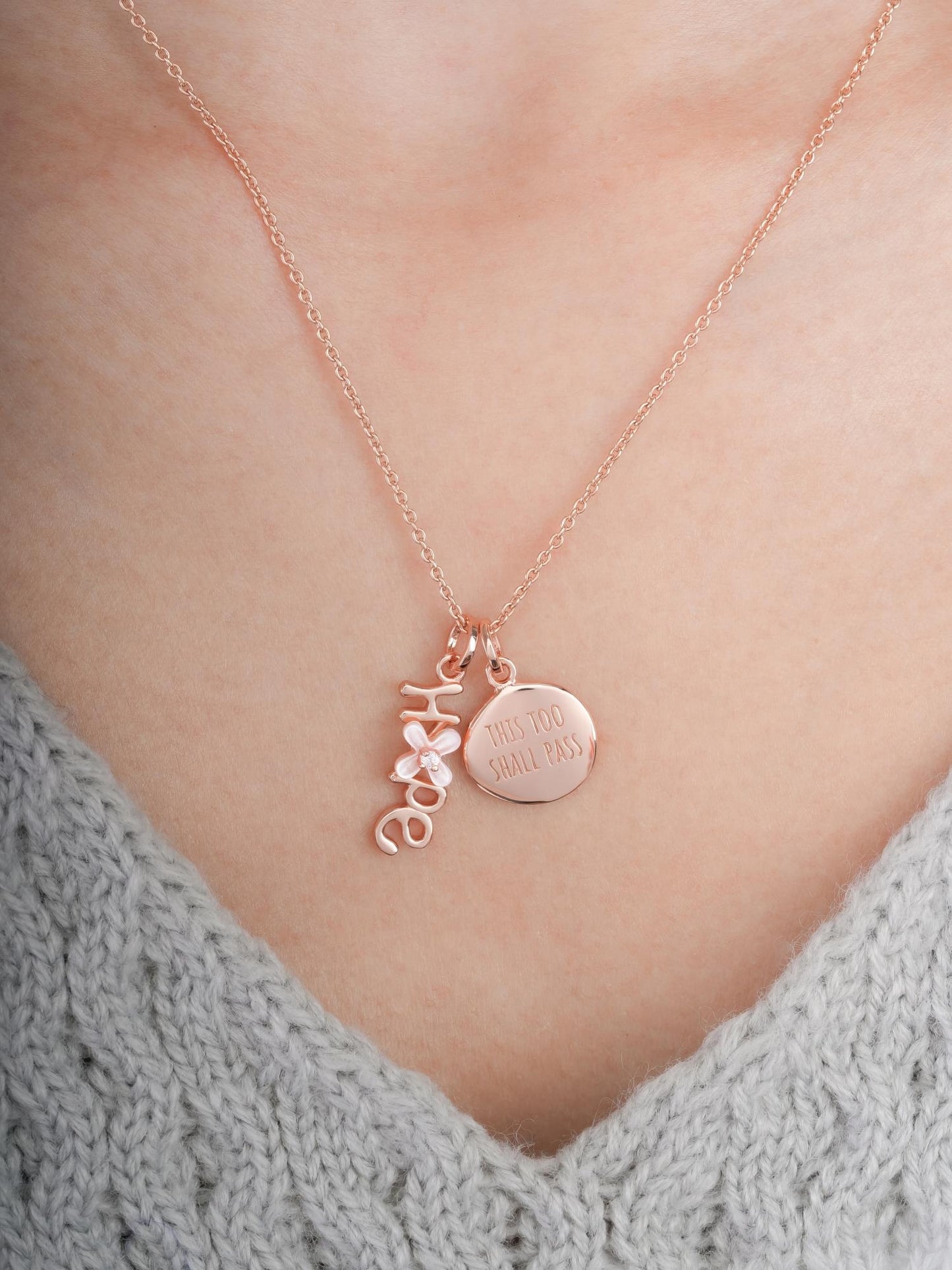 Hope Necklace Set in 18k Rose Gold Vermeil from Mondays Made