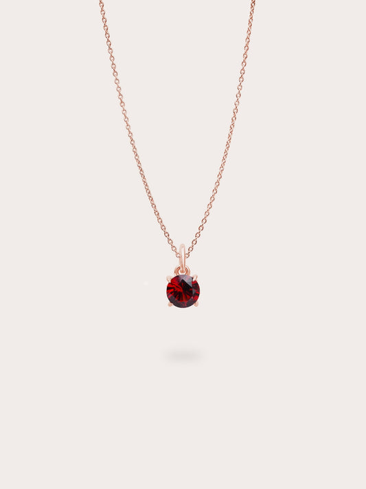 January Birthstone Necklace - Garnet in 18k Rose Gold Vermeil from Mondays Made