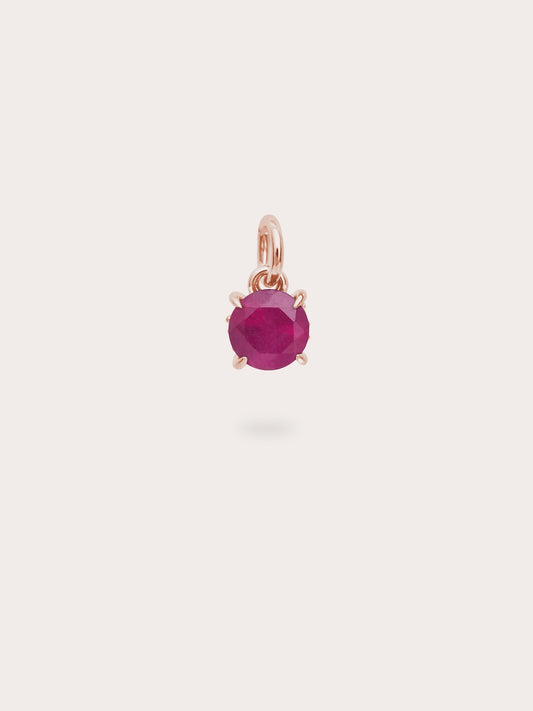 July Birthstone Charm - Ruby in 18k Rose Gold Vermeil from Mondays Made