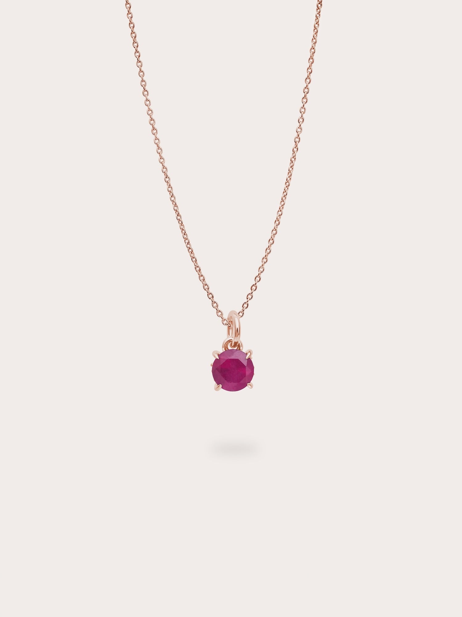 July Birthstone Necklace - Ruby in 18k Rose Gold Vermeil from Mondays Made