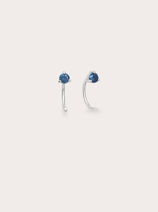 June Birthstone Mini Hoop Earrings - Lab-Grown Alexandrite in S925 Rhodium Vermeil from Mondays Made
