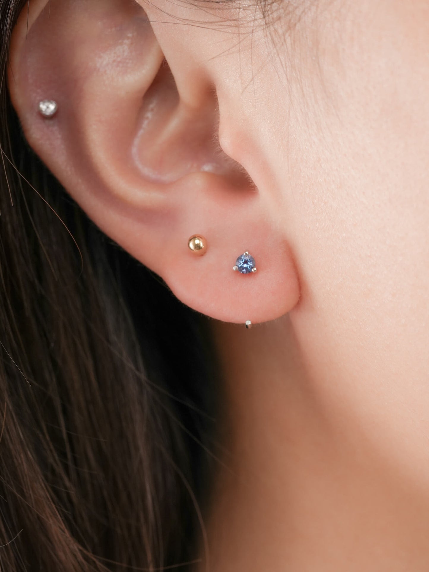 June Birthstone Mini Hoop Earrings - Lab-Grown Alexandrite in from Mondays Made