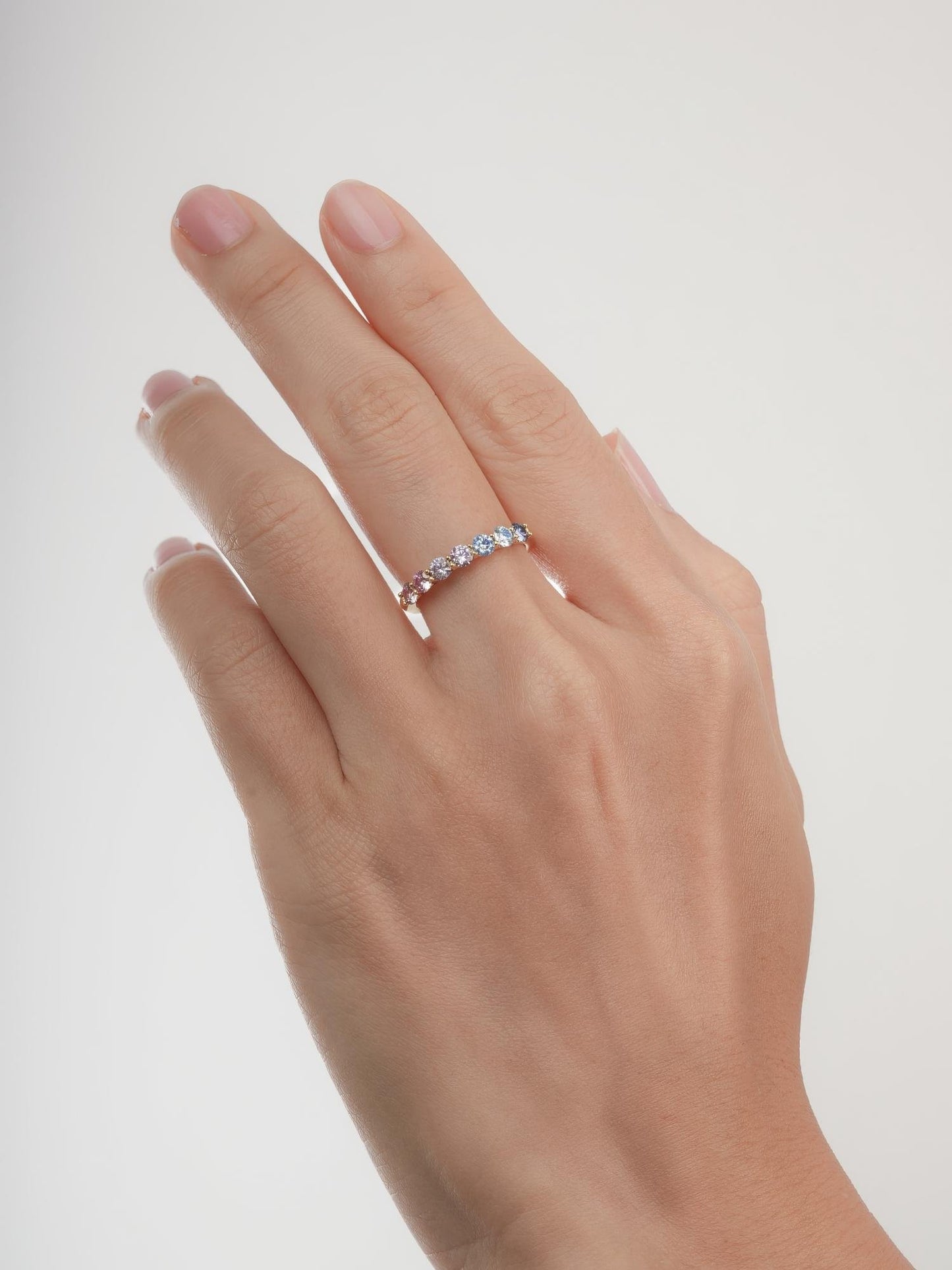 Lilac Sunset Moissanite Eternity Band in 18k Gold Vermeil from Mondays Made