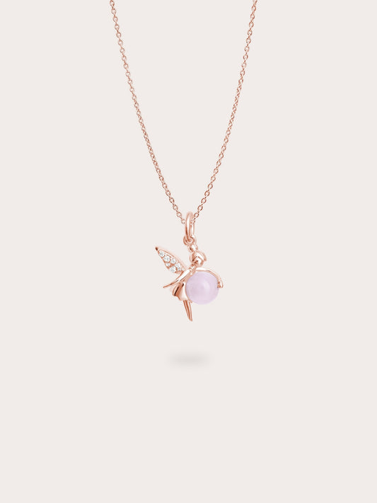 Love Fairy Necklace - Rose Quartz in 18k Rose Gold Vermeil from Mondays Made