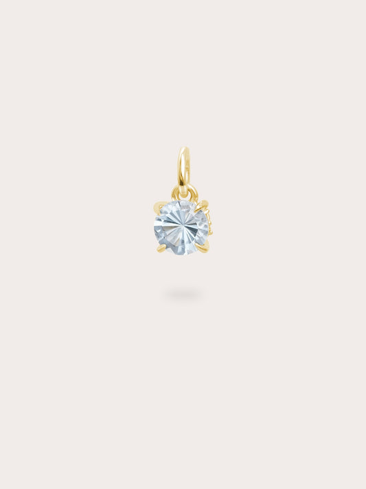 March Birthstone Charm - Aquamarine in 18k Gold Vermeil from Mondays Made